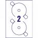 Avery Full Face Laser White DVD Label 2 Per Sheet (Pack of 40) L7860-20 AV23774