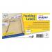 This picture shows the Avery Franking Label, measuring 140x38mm and containing 2 labels per sheet. The labels are white in color and come in a pack of 1000. The product code is FL01 AV52001.