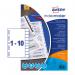 Avery Indexmaker Card Dividers 10-Part Customisable 1-10 A4+ Wide White 01999001 AV81198
