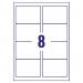 Avery Laser Labels Recycled 8 Per Sheet White (Pack of 800) LR7165-100 AV81508