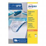 Avery Ultragrip Multipurpose Labels 70x42.3mm 21 Per Sheet White (2100 Pack) 3652 AV81521