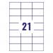 Avery Ultragrip Multipurpose Labels 70x42.3mm 21 Per Sheet White (Pack of 2100) 3652 AV81521