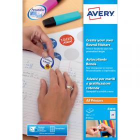 Avery Create Your Own Reward Stickers 8 Per Sheet (Pack of 192) E3613 AV96436