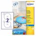 Avery Inkjet CD Labels Full Face 2 Per Sheet Wht (Pack of 50) J8676-25 AV98781