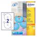 Avery White Full Face CD/DVD Laser Label 2 Per Sheet (Pack of 100) L7676-100