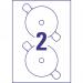 Avery Full Face Inkjet White CD Labels 2 Per Sheet (Pack of 200) J8676-100 AV98873