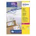 This photo features a pack of 6000 Avery Ultragrip Laser Labels in white with dimensions of 63.5x33.9mm. The labels are neatly lined up in rows with a smooth and professional appearance. The packaging and label design stand out with bold logo and branding.