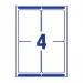 Avery Ultragrip Laser Parcel Labels 139x99.1mm 4 Per Sheet White (Pack of 1000) L7169-250 AV98882