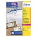 This photograph features a pack of Avery Ultragrip Laser Parcel Labels, containing 500 individual labels. Each label measures 199.6 x 289.1mm and is designed to be used with laser printers. The labels are white in color and feature the Avery brand logo.