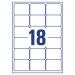 Avery Inkjet Label 63.5x46.6mm 18 Per Sheet Wht (Pack of 1800) J8161-100 AV98972