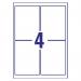 Avery Inkjet Labels 139x99.1mm 4 Per Sheet White (Pack of 400) J8169-100 AV98977