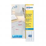 Avery Inkjet Mini Labels 45.7x25.4mm 40 Per Sheet White (1000 Pack) J8654-25 AV99283