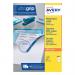 The image shows a pack of Avery multipurpose labels, with 8 labels per sheet. The labels measure 105x74mm and are white in color. The packaging is labeled Avery Ultragrip Multipurpose Labels and contains 800 labels.