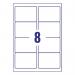 Avery Inkjet Label 99.1x67.7mm 8 Per Sheet White (Pack of 800) J8165-100 AVJ8165
