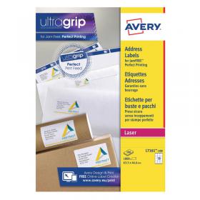 Avery Ultragrip Laser Label 63.5x46.6mm White (Pack of 1800) L7161-100 AVL7161