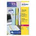 This picture shows a pack of 600 Avery Filing Labels designed for laser printers. The labels are rectangular with dimensions of 134x11mm and are in a crisp white color. Perfect for organizing your files, these labels are a must-have for any office.