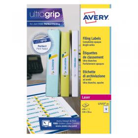 Avery Laser Ring Binder Label 100mmx30mm 18 Per Sheet White (Pack of 450) L7172-25 AVL7172