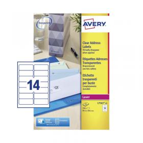 Avery Laser Labels 99.1x38.1 14 Per Sheet Clear (Pack of 350) L7563S AVL7563S