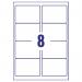 Avery Laser Label 99.1x67.7mm 8 Per Sheet Clear (Pack of 200) L7565-25 AVL7565S