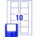 Avery White Floppy Disk Face Label 70x52mm (Pack of 250) L7666-25 AVL7666