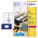 Avery Video Face Label 76x46mm 12 Per Sheet White(Pack of 300)L7671-25 AVL7671