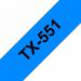 Brother P-Touch 24mm Black On Blue Labelling Tape TX551 BA05112