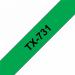 Brother P-Touch Labelling Tape 12mm x 15m Black on Green TX731 BA05130