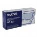 The image shows a pack of Brother ink cartridges and a Brother PC-301 thermal transfer ribbon. The cartridges are in vibrant colors and the ribbon is black. The packaging is sleek and modern.