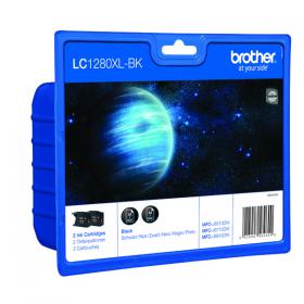 Brother LC-1280XL High Yield Black Inkjet Cartridge (Pack of 2) LC1280XLBKBP2 BA56260