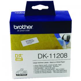 Brother Black on White Paper Large Address Labels (Pack of 400) DK11208 BA62989