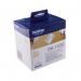The photo shows a pack of P-Touch Brother Paper Labels with a black background and white text. The labels are arranged neatly in rows, with a total of 300 labels in the pack. These labels are specifically designed for shipping and are ideal for organizing packages.