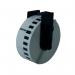 The picture shows a roll of P-Touch Brother Paper Labels, specifically Continuous Paper Labelling Tape in black on white. It is 29mm wide and 30.48m long. The label tape is designed for use with Brother label printers.