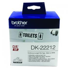 Brother Continuous Film Labelling Roll 62mm x 15.24m Black on White DK22212 BA62999