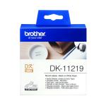 Brother Label Roll 12mm Round 1200 Per Roll Black on White DK11219 BA63456