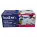 The photograph shows a vibrant magenta Brother TN-130M toner cartridge. The cartridge features smooth edges and a glossy finish, with the Brother logo clearly visible. The cartridge is designed for use with Brother ink printers and is meant to produce high-quality, colorful prints.