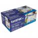 The photo shows a pack of Brother ink cartridges with a bright blue label. The print on the cartridge reads Brother TN-135C Toner Cartridge High Yield Cyan in bold white letters. The packaging is rectangular and has a sleek, professional design. The cartridges are neatly stacked and ready to be used.