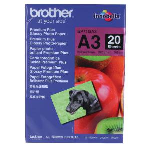 Brother A3 Premium  Glossy Photo Paper Pack of 20 BP71GA3 BA65840