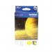 The Brother LC1100Y Inkjet Cartridge Yellow LC1100Y is a vibrant, golden-yellow ink cartridge designed specifically for Brother printers. The label prominently displays the Brother logo and product name, with clear labeling for easy identification. The sophisticated design and eye-catching color make this cartridge a top choice for any printing needs.