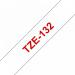 Brother P-Touch 12mm Red On Clear Labelling Tape TZE132 BA68484