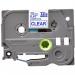 Brother TZe P-Touch Labelling Tape 12mm x 8m Blue on Clear TZE133 BA68487