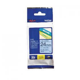 Brother P-Touch TZe Laminated Tape Cassette 24mm x 8m Black on Blue Tape TZE551 BA68653