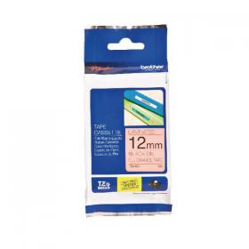 Brother P-Touch TZe Laminated Tape Cassette 12mm x 8m Black on Fluroscent Orange Tape TZEB31 BA69162