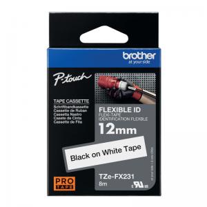 Brother P-Touch TZe Labelling Tape Cassette 12mmx8m BlackWhite