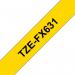 Brother TZe Labelling Tape Flexible 12mm x 8m Black on Yellow TZEFX631 BA69177