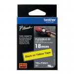 Brother P-Touch TZe Lam Tape Cassette 18mm x 8m Black on Yellow Flexible ID Tape ZEFX641 BA69208