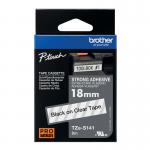 Brother P-Touch TZe Lam Tape Cassette 18mm x 8m Black on Clear Tape TZES141 BA69214