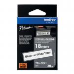 Brother P-Touch TZe Laminated Tape Cassette 18mm x 8m Black on White Tape TZES241 BA69217