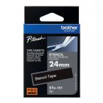 Brother P-Touch Stencil Tape Cassette 24mm x 3m Black STE-151 BA69238