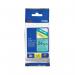 This picture shows P-Touch Brother laminated labels in a tape cassette, measuring 24mm by 8m. The label design features black text on a vibrant green background, perfect for organizing and labeling items.