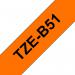 Brother P-Touch TZe Laminated Tape Cassette 24mm x 8m Black on Fluorescent Orange Tape TZEB51 BA69246